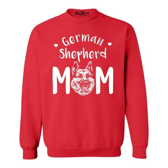 Shop4Ever Men's German Shepherd Crewneck Sweatshirt XX-Large Red