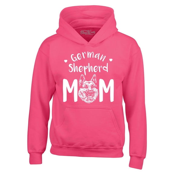 Shop4Ever Men's German Shepherd Hooded Sweatshirt Hoodie X-Large Heliconia Pink
