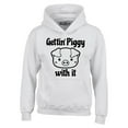 thumbnail image 1 of Shop4Ever Men's Getting' Piggy with It Hooded Sweatshirt Hoodie XX-Large White, 1 of 5