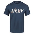 thumbnail image 1 of Shop4Ever Men's Ghosts Reading Books Halloween Teacher Graphic T-shirt XXXX-Large Navy, 1 of 5