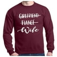 thumbnail image 1 of Shop4Ever Men's Girlfriend Fiance Wife Wedding Crewneck Sweatshirt X-Large Maroon, 1 of 5