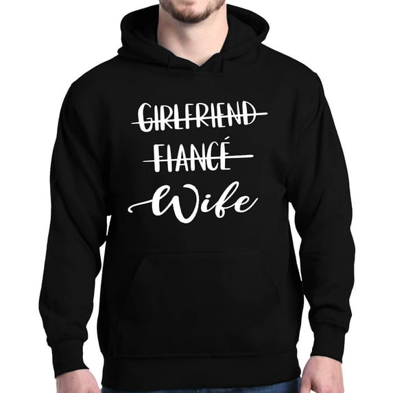 Shop4Ever Men's Girlfriend Fiance Wife Wedding Hooded Sweatshirt Hoodie XX-Large Black