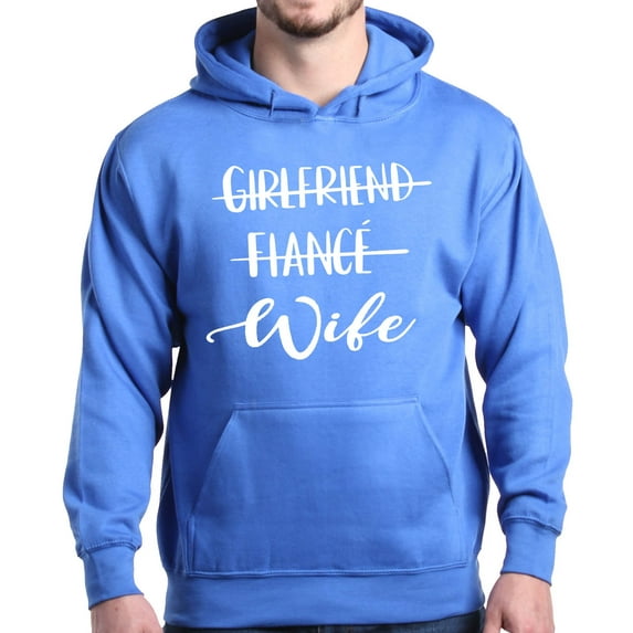 Shop4Ever Men's Girlfriend Fiance Wife Wedding Hooded Sweatshirt Hoodie XX-Large Royal Blue