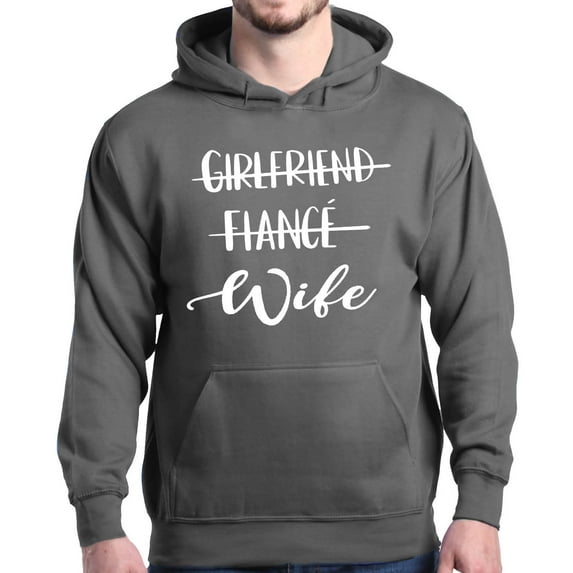 Shop4Ever Men's Girlfriend Fiance Wife Wedding Hooded Sweatshirt Hoodie XXX-Large Charcoal