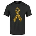 thumbnail image 1 of Shop4Ever Men's Gold Butterfly Ribbon Childhood Graphic T-shirt Large Black, 1 of 5