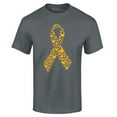 thumbnail image 1 of Shop4Ever Men's Gold Butterfly Ribbon Childhood Graphic T-shirt XXXXX-Large Charcoal, 1 of 5