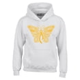 thumbnail image 1 of Shop4Ever Men's Gold Ribbon Butterfly Hooded Sweatshirt Hoodie Large White, 1 of 5
