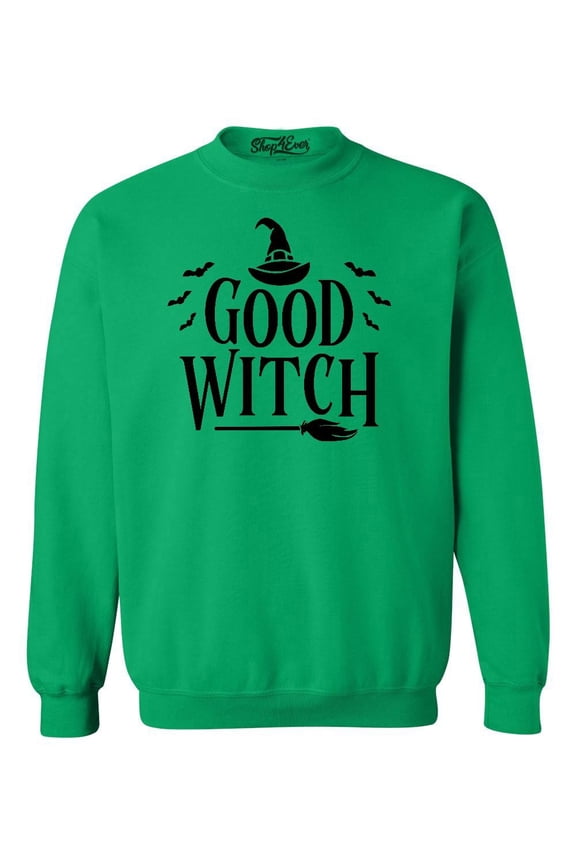 Men's Good Witch "Black" Halloween Costume Crewneck Sweatshirt Large Irish Green