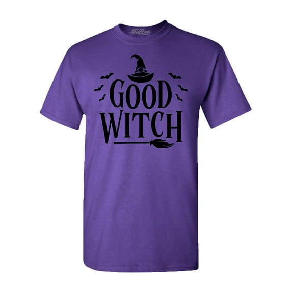 Shop4Ever Men's Good Witch "Black" Halloween Costume Graphic T-shirt Medium Purple