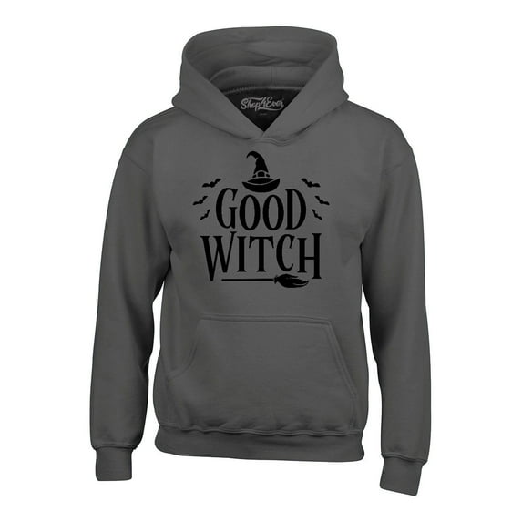 Shop4Ever Men's Good Witch "Black" Halloween Costume Hooded Sweatshirt Hoodie XXX-Large Charcoal
