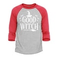 thumbnail image 1 of Shop4Ever Men's Good Witch Halloween Costumes Raglan Baseball Shirt X-Small Heather Grey/Red, 1 of 4