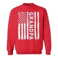 thumbnail image 1 of Shop4Ever Men's Grandpa American Flag Crewneck Sweatshirt Small Red, 1 of 5