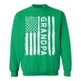 thumbnail image 1 of Shop4Ever Men's Grandpa American Flag Crewneck Sweatshirt XX-Large Irish Green, 1 of 5