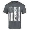 thumbnail image 1 of Shop4Ever Men's Grandpa American Flag Graphic T-shirt XXXX-Large Charcoal, 1 of 5