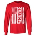 thumbnail image 1 of Shop4Ever Men's Grandpa American Flag Long Sleeve Shirt Small Red, 1 of 5