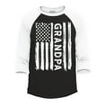 thumbnail image 1 of Shop4Ever Men's Grandpa American Flag USA Patriotic Raglan Baseball Shirt X-Large Black/White, 1 of 4