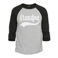 thumbnail image 1 of Shop4Ever Men's Grandpa Class Baseball Sport Raglan Baseball Shirt Large Heather Grey/Black, 1 of 4