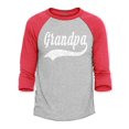 thumbnail image 1 of Shop4Ever Men's Grandpa Class Baseball Sport Raglan Baseball Shirt X-Large Heather Grey/Red, 1 of 4