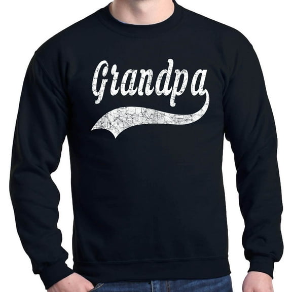 Shop4Ever Men's Grandpa Classic Baseball Father's Day Crewneck Sweatshirt XXXX-Large Black