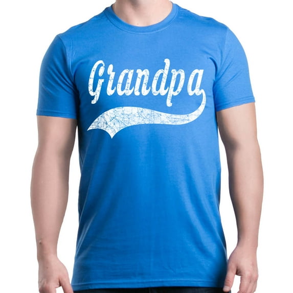 Shop4Ever Men's Grandpa Classic Baseball Father's Day Graphic T-shirt XX-Large Royal Blue