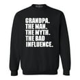 thumbnail image 1 of Shop4Ever Men's Grandpa The Man The Myth Crewneck Sweatshirt Large Black, 1 of 5