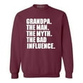 thumbnail image 1 of Shop4Ever Men's Grandpa The Man The Myth Crewneck Sweatshirt XXX-Large Maroon, 1 of 5