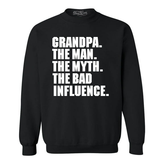 Shop4Ever Men's Grandpa The Man The Myth Crewneck Sweatshirt XXXXX-Large Black