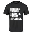 thumbnail image 1 of Shop4Ever Men's Grandpa The Man The Myth Graphic T-shirt Large Black, 1 of 5