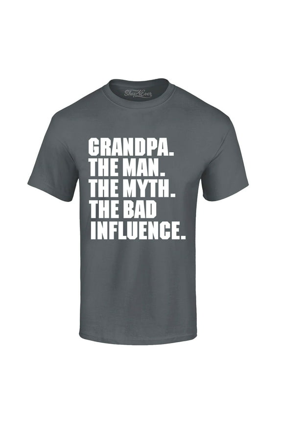 Men's Grandpa The Man The Myth Graphic T-shirt Small Charcoal