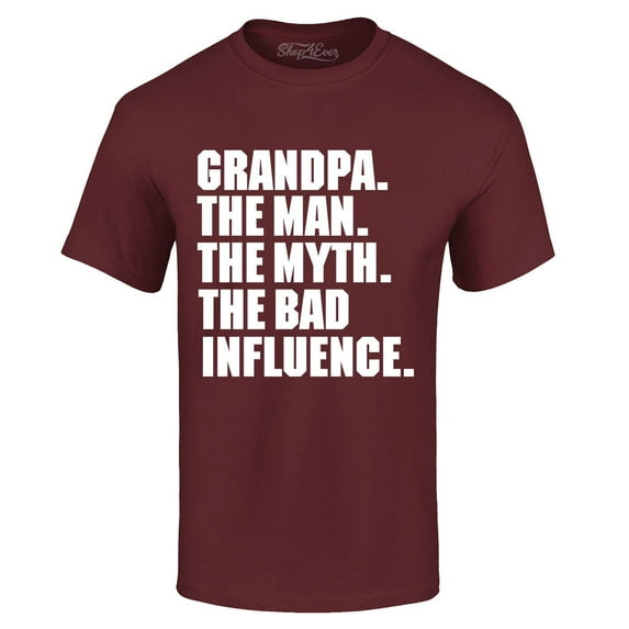 Shop4Ever Men's Grandpa The Man The Myth Graphic T-shirt XXX-Large Maroon