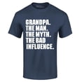 thumbnail image 1 of Shop4Ever Men's Grandpa The Man The Myth Graphic T-shirt XXXX-Large Navy, 1 of 5