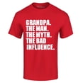 thumbnail image 1 of Shop4Ever Men's Grandpa The Man The Myth Graphic T-shirt XXXX-Large Red, 1 of 5