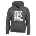 thumbnail image 1 of Shop4Ever Men's Grandpa The Man The Myth Hooded Sweatshirt Hoodie Large Charcoal, 1 of 5