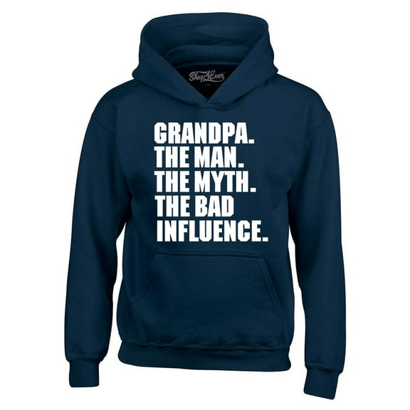 Shop4Ever Men's Grandpa The Man The Myth Hooded Sweatshirt Hoodie Large Navy