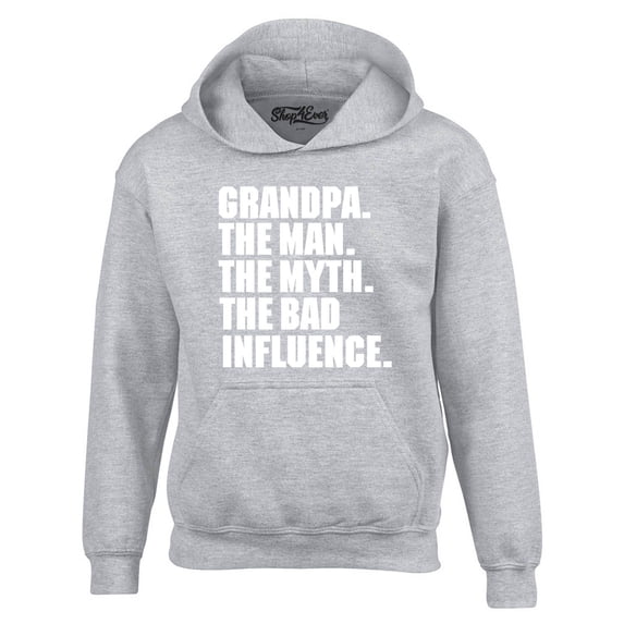 Shop4Ever Men's Grandpa The Man The Myth Hooded Sweatshirt Hoodie Large Sports Grey