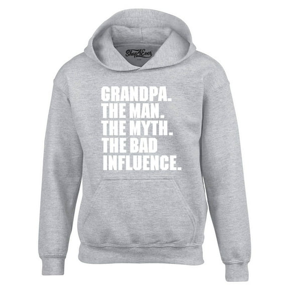 Shop4Ever Men's Grandpa The Man The Myth Hooded Sweatshirt Hoodie Medium Sports Grey