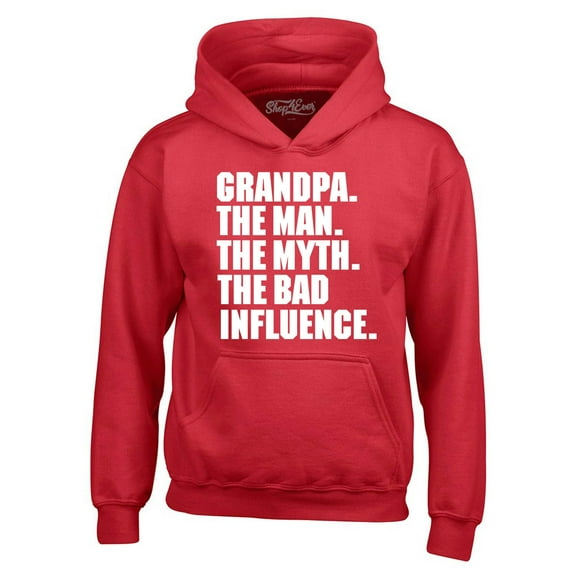 Shop4Ever Men's Grandpa The Man The Myth Hooded Sweatshirt Hoodie X-Large Red
