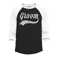 thumbnail image 1 of Shop4Ever Men's Groom Baseball Wedding Raglan Baseball Shirt Large Black/White, 1 of 4