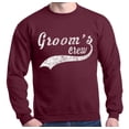 thumbnail image 1 of Shop4Ever Men's Groom's Crew Baseball Wedding Crewneck Sweatshirt XX-Large Maroon, 1 of 5