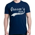 thumbnail image 1 of Shop4Ever Men's Groom's Crew Baseball Wedding Graphic T-shirt Medium Navy, 1 of 5