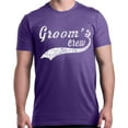 thumbnail image 1 of Shop4Ever Men's Groom's Crew Baseball Wedding Graphic T-shirt XX-Large Purple, 1 of 5