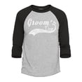 thumbnail image 1 of Shop4Ever Men's Groom's Crew Baseball Wedding Raglan Baseball Shirt Small Heather Grey/Black, 1 of 4