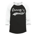 thumbnail image 1 of Shop4Ever Men's Groom's Crew Baseball Wedding Raglan Baseball Shirt XX-Large Black/White, 1 of 4