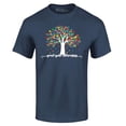 thumbnail image 1 of Shop4Ever Men's Grow Your Awareness Autism Puzzle Tree Graphic T-shirt Medium Navy, 1 of 5