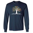 thumbnail image 1 of Shop4Ever Men's Grow Your Awareness Autism Puzzle Tree Long Sleeve Shirt X-Large Navy, 1 of 5