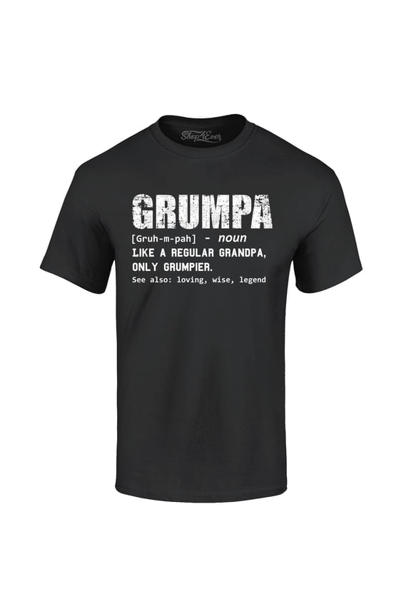 Men's Grumpa Definition Grumpy Grandpa Graphic T-shirt Medium Black