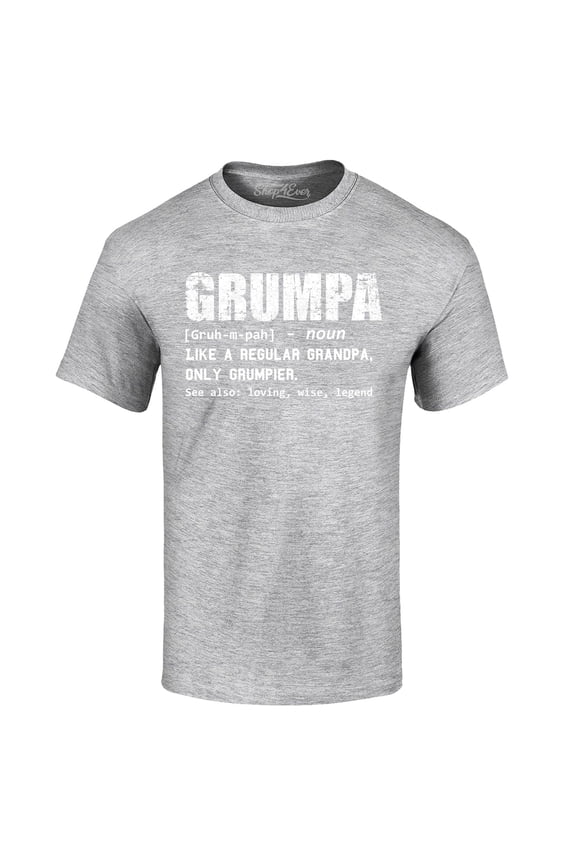 Men's Grumpa Definition Grumpy Grandpa Graphic T-shirt Small Sports Grey