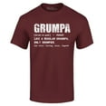 thumbnail image 1 of Shop4Ever Men's Grumpa Definition Grumpy Grandpa Graphic T-shirt X-Large Maroon, 1 of 5
