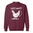 thumbnail image 1 of Shop4Ever Men's Guess What? Chicken Butt Crewneck Sweatshirt XX-Large Maroon, 1 of 5