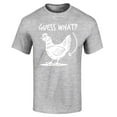 thumbnail image 1 of Shop4Ever Men's Guess What? Chicken Butt Graphic T-shirt Medium Sports Grey, 1 of 5